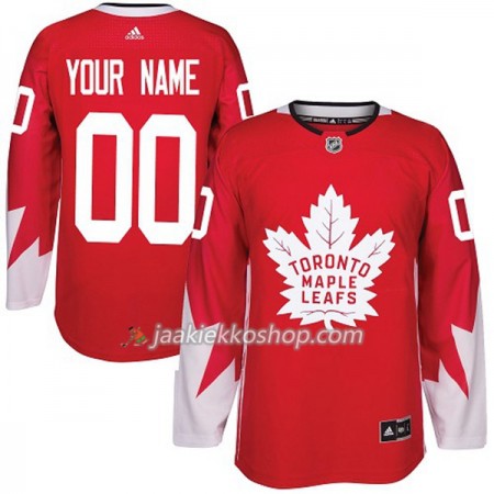 Miehille NHL Toronto Maple Leafs Custom Adidas 2017-2018 Rot Alternate Authentic